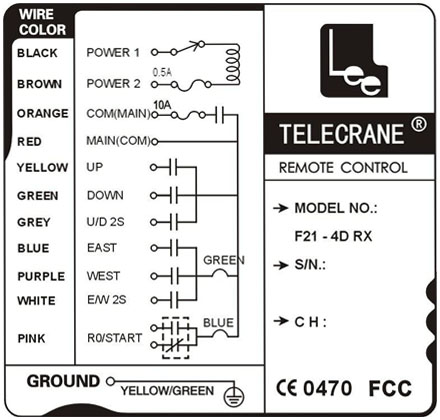 Схема соединения Telecrane 21-4D-2