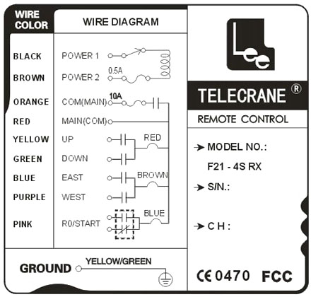 Схема соединения Telecrane 21-4S-2