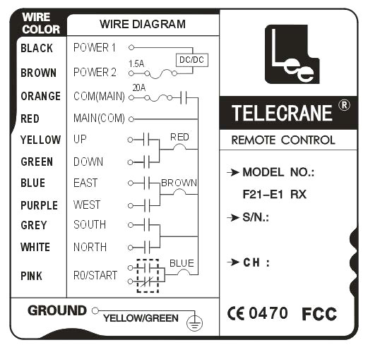 Схема соединения Telecrane 21-E1